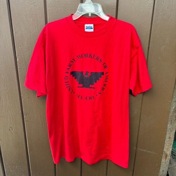 Vintage United Farm Workers of America UFW Cesar Chavez 90sT-Shirt Sz L Huelga